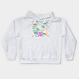 Whimsical birds pattern Kids Hoodie